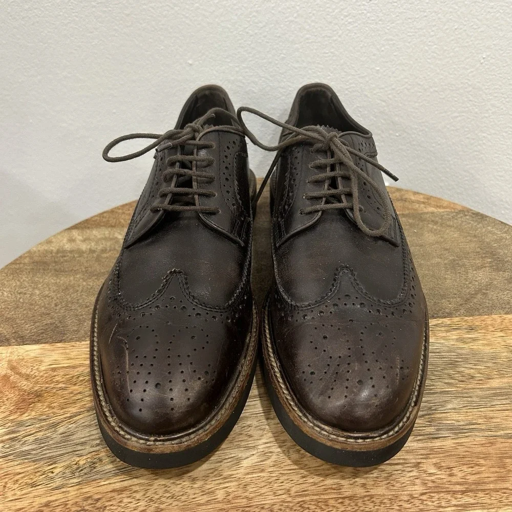 Tod's Men's Brown Leather Wingtip Brogue Lace-Up Oxford Dress Shoes US 7.5 A